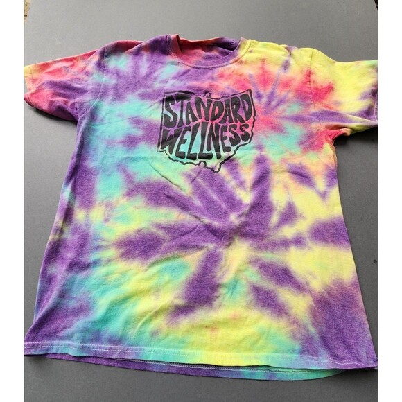 Tie Dye Marijuana 420 Weed Hippy T-Shirt Size Medium Standard Wellness Ohio - Picture 3 of 4